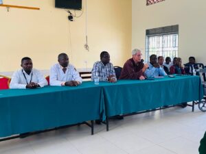 Mr. Thomas L Portland giving his speech to the students of St. Ambrose institute of health sciences